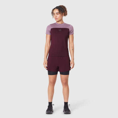 W086. AEROSILVER® UPF50+ Run Tee - Merlot
