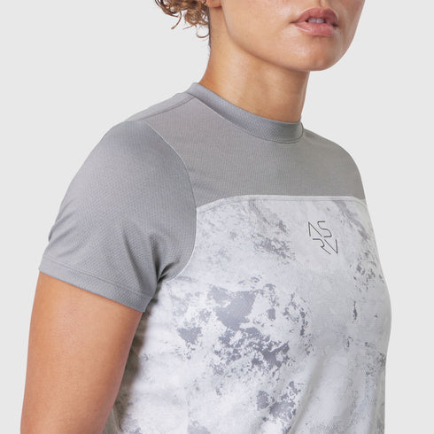 W086. AEROSILVER® UPF50+ Run Tee - Sedona Snow Camo