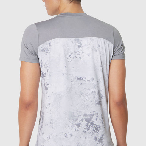 W086. AEROSILVER® UPF50+ Run Tee - Sedona Snow Camo