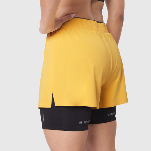 W087. Aerotex™ Side Split Liner Short - Amber