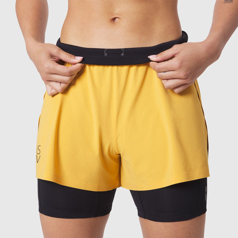 W087. Aerotex™ Side Split Liner Short - Amber