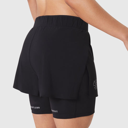 W087. Aerotex™ Side Split Liner Short - Black