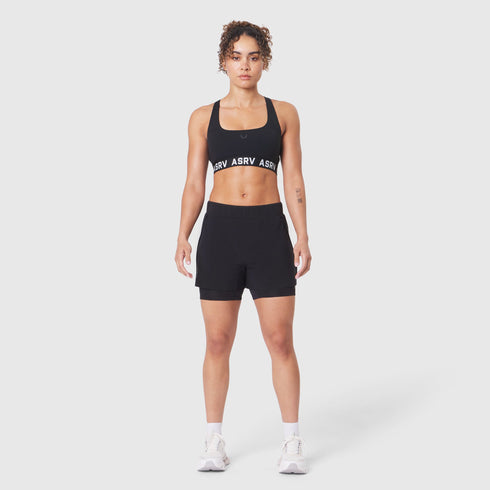 W087. Aerotex™ Side Split Liner Short - Black