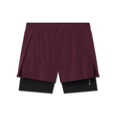W087. Aerotex™ Side Split Liner Short - Merlot