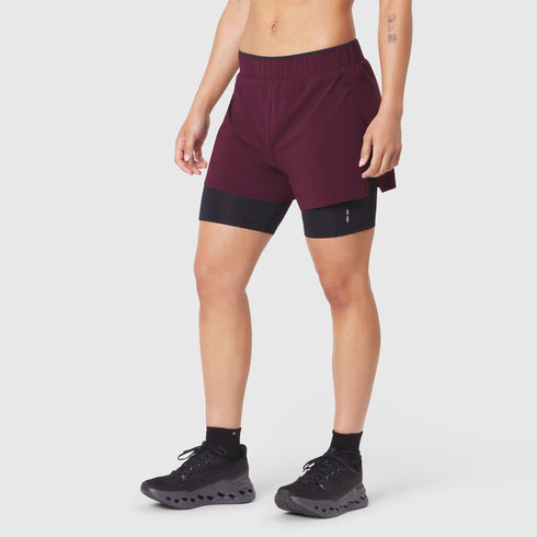 W087. Aerotex™ Side Split Liner Short - Merlot