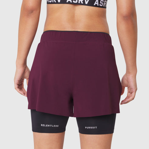 W087. Aerotex™ Side Split Liner Short - Merlot