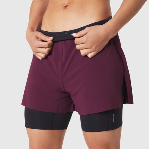 W087. Aerotex™ Side Split Liner Short - Merlot