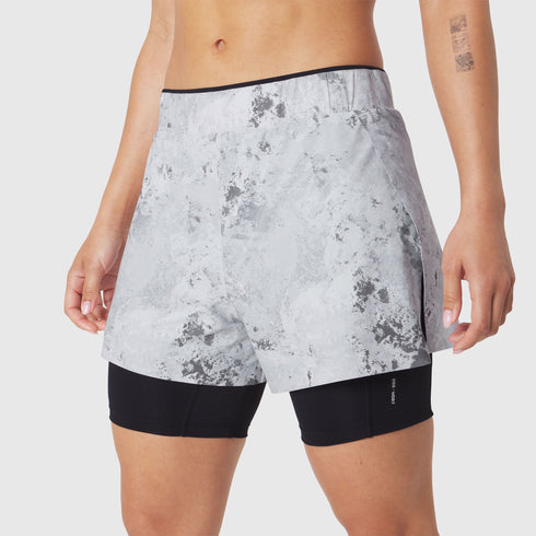 W087. Aerotex™ Side Split Liner Short - Sedona Snow Camo