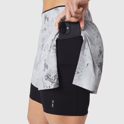 W087. Aerotex™ Side Split Liner Short - Sedona Snow Camo