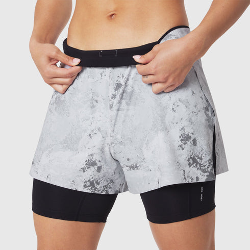 W087. Aerotex™ Side Split Liner Short - Sedona Snow Camo