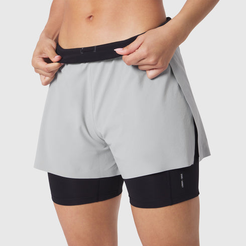 W087. Aerotex™ Side Split Liner Short - Slate Grey