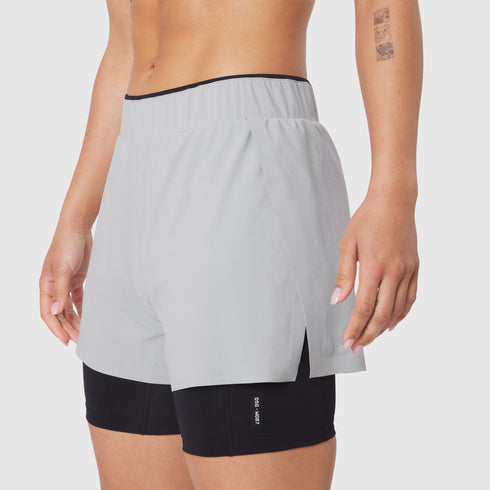 W087. Aerotex™ Side Split Liner Short - Slate Grey