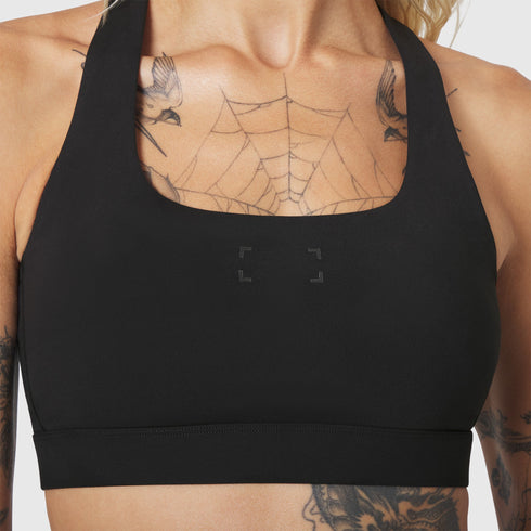 W096. LYCRA® ADAPTIV Racerback Sports Bra - Black