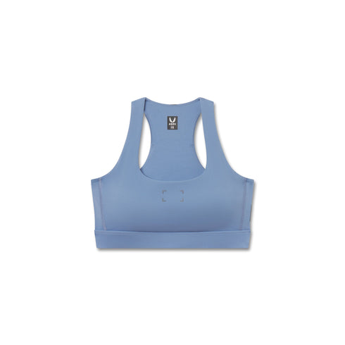 W096. LYCRA® ADAPTIV Racerback Sports Bra - Slate Blue