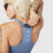 W096. LYCRA® ADAPTIV Racerback Sports Bra - Slate Blue