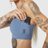 W096. LYCRA® ADAPTIV Racerback Sports Bra - Slate Blue