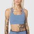 W096. LYCRA® ADAPTIV Racerback Sports Bra - Slate Blue