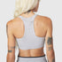 W096. LYCRA® ADAPTIV Racerback Sports Bra - Slate Grey