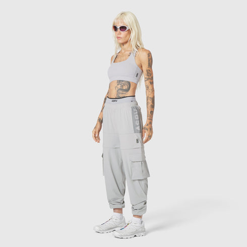 W096. LYCRA® ADAPTIV Racerback Sports Bra - Slate Grey
