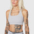 W096. LYCRA® ADAPTIV Racerback Sports Bra - Slate Grey