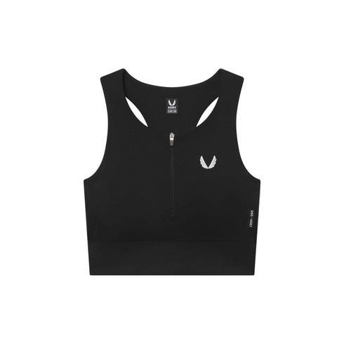W097. LYCRA® ADAPTIV Seamless Zip Bra - Black