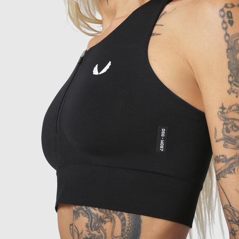 W097. LYCRA® ADAPTIV Seamless Zip Bra - Black