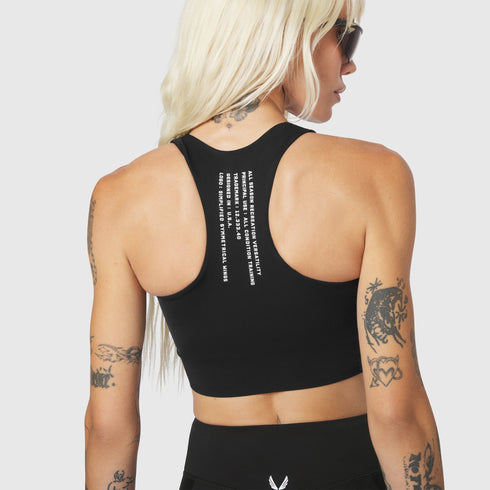 W097. LYCRA® ADAPTIV Seamless Zip Bra - Black