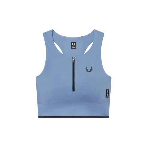 W097. LYCRA® ADAPTIV Seamless Zip Bra - Slate Blue