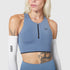 W097. LYCRA® ADAPTIV Seamless Zip Bra - Slate Blue