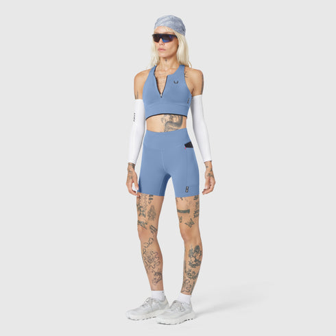 W097. LYCRA® ADAPTIV Seamless Zip Bra - Slate Blue