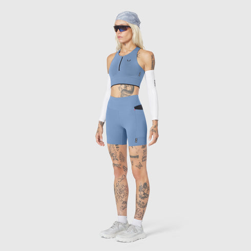 W097. LYCRA® ADAPTIV Seamless Zip Bra - Slate Blue