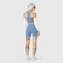 W097. LYCRA® ADAPTIV Seamless Zip Bra - Slate Blue