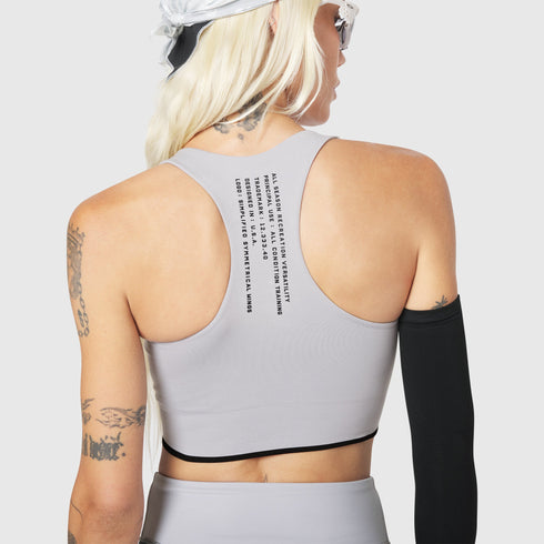 W097. LYCRA® ADAPTIV Seamless Zip Bra - Slate Grey