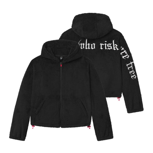 1005. Women's Sherpa Recovery Full Zip Hoodie - Black/White