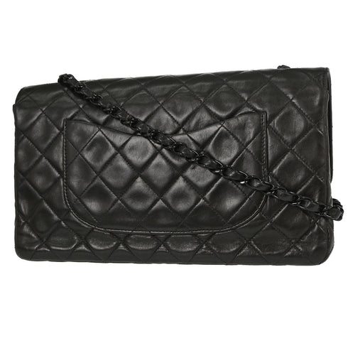 So Black Classic Double Flap Bag Quilted Lambskin Medium