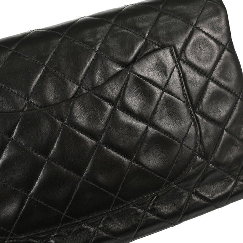 So Black Classic Double Flap Bag Quilted Lambskin Medium
