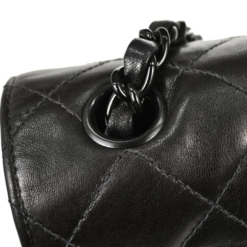 So Black Classic Double Flap Bag Quilted Lambskin Medium