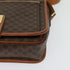 Vintage Saddle Flap Shoulder Bag Macadam Coated Canvas Small