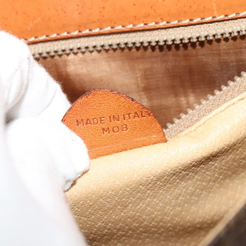 Vintage Saddle Flap Shoulder Bag Macadam Coated Canvas Small