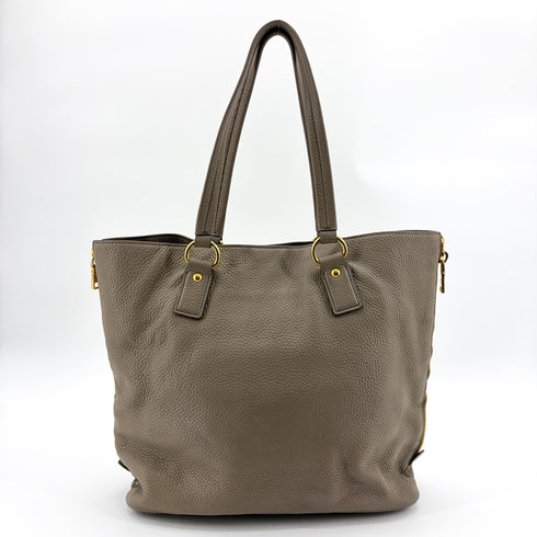 Side Zip Shopper Tote Vitello Daino Large