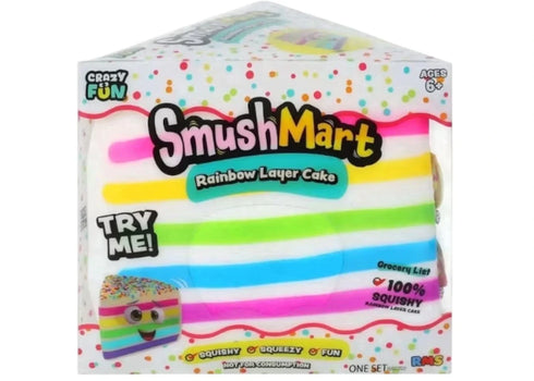 Crazy Fun Smush Mart Rainbow Layer Cake Squishy Toy