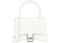 Balenciaga Hourglass Xs Crocodile Embossed Top Handle White