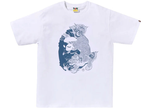 BAPE A Bathing Ape Japanese Tattoo Big Ape Head Tee White