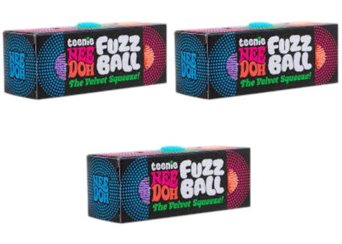 NeeDoh Tennie Fuzz Ball 3-Pack Squishy Fidget Toy 3x Lot