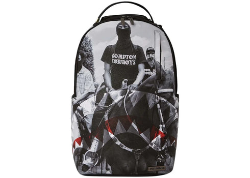 Sprayground Compton Cowboys Riding Alone Backpack Black/White