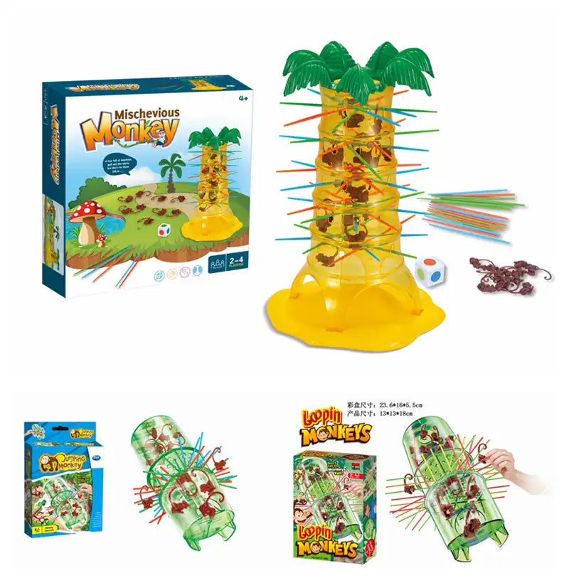 WEIQUEEN Children's tabletop interactive games loopin monkeys tumbling monkeys draw sticks toys gifts prizes