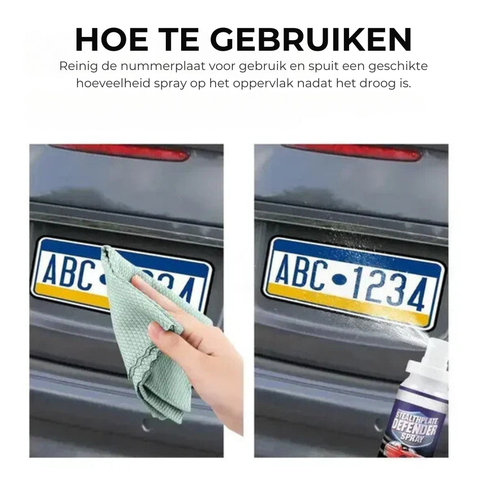 Reflecterende spray voor kentekenplaat
