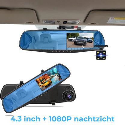 Autospiegel Dashcam - Dual Lens + Geïntegreerd scherm