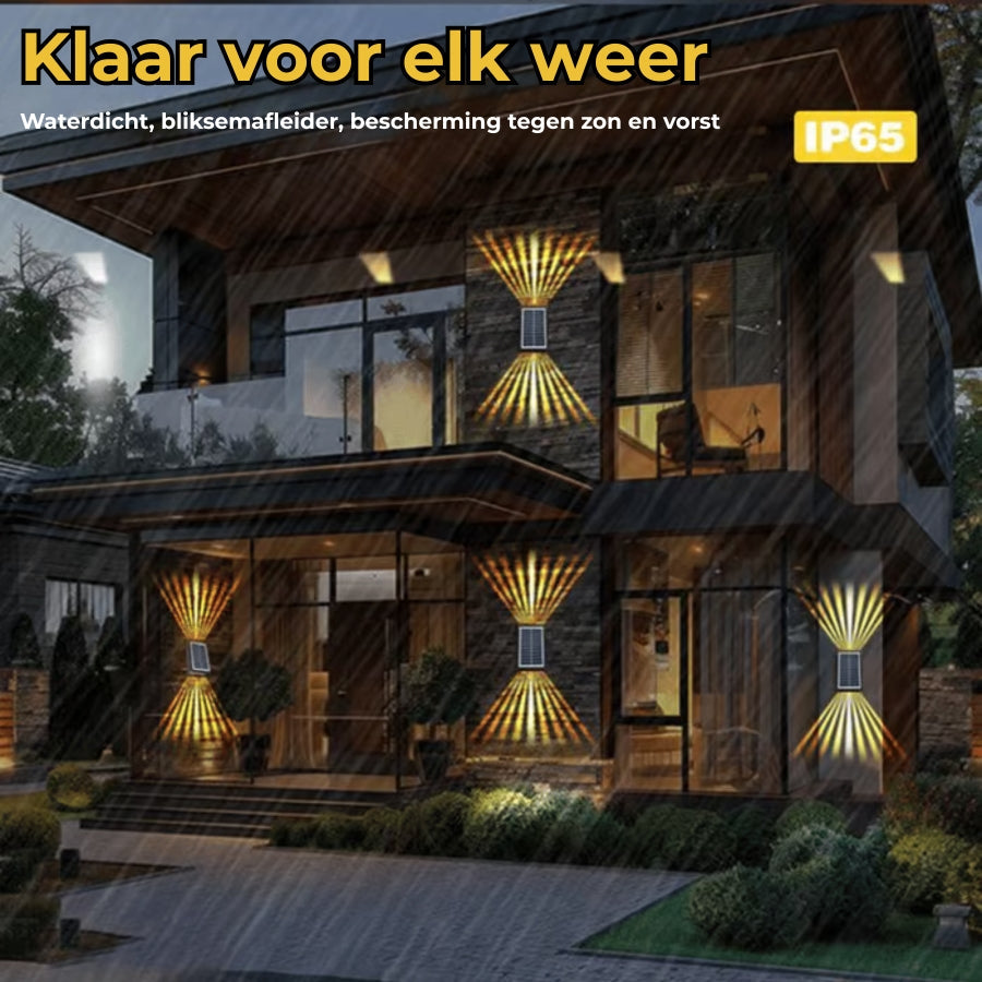 ☀️ LED solar wandlampen voor buiten, waterdicht