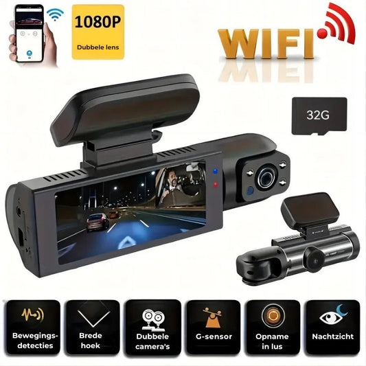 M8 Dual Lens Dashcam - 1080P HD - WiFi